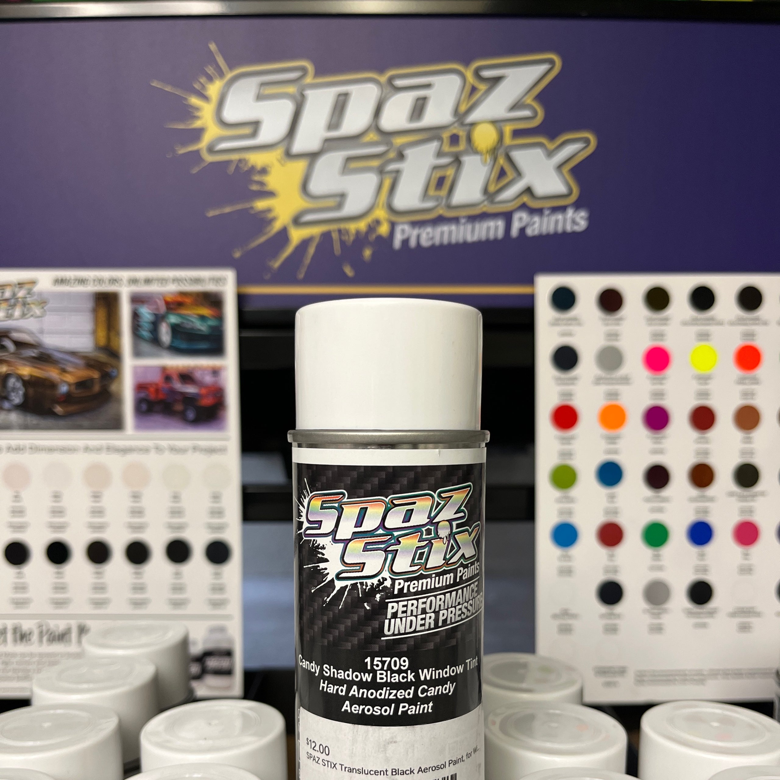 SPAZ STIX Translucent Black Aerosol Paint, for Window Tint/Drop Shadows,  3.5oz Can